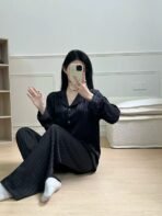 Premium Ice Silk Lace Loungewear Set – Luxury Loungewear Set for Women - Image 6