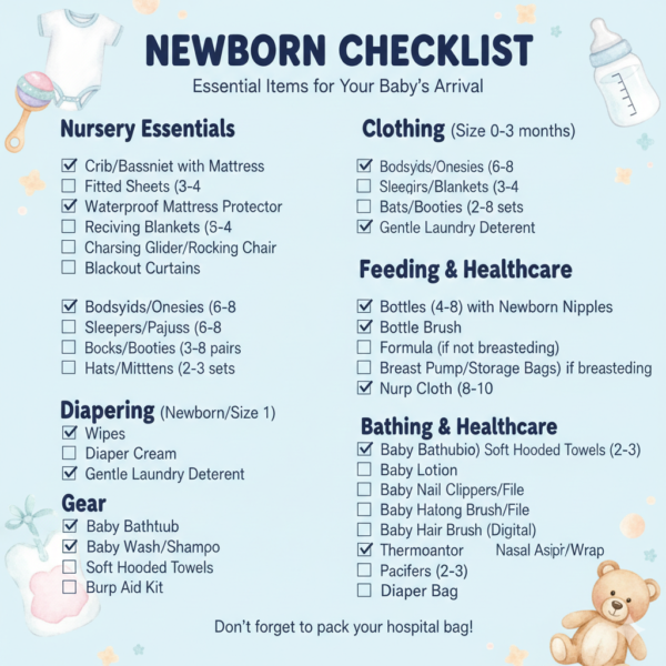 Comprehensive newborn checklist and pregnancy essentials collection at Chadmama Bangladesh.